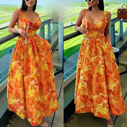 Floral boob holder dress