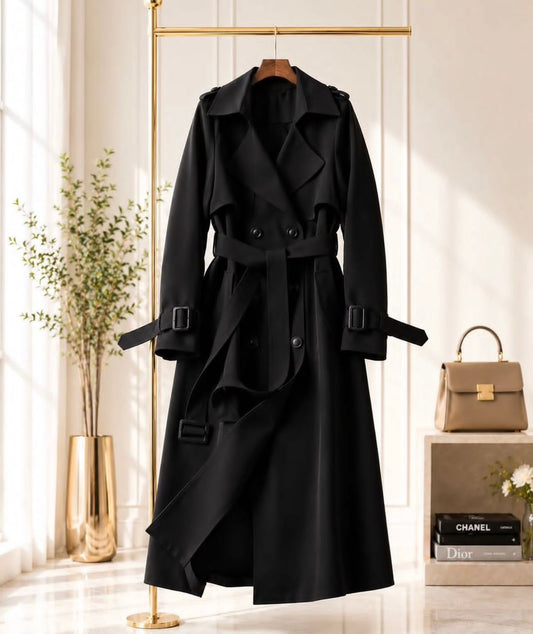 long trench coat with belt