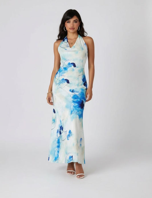 sexy satin backless dress