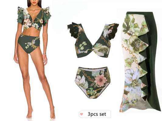 3pc floral swim wear