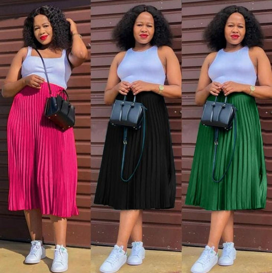 flare pleated skirt