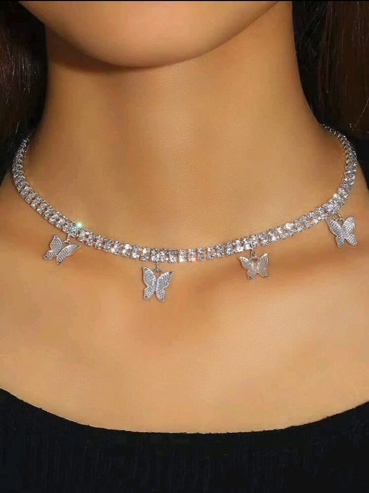 Silver butterfly necklace