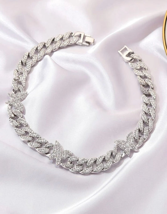 Silver butterfly bracelet