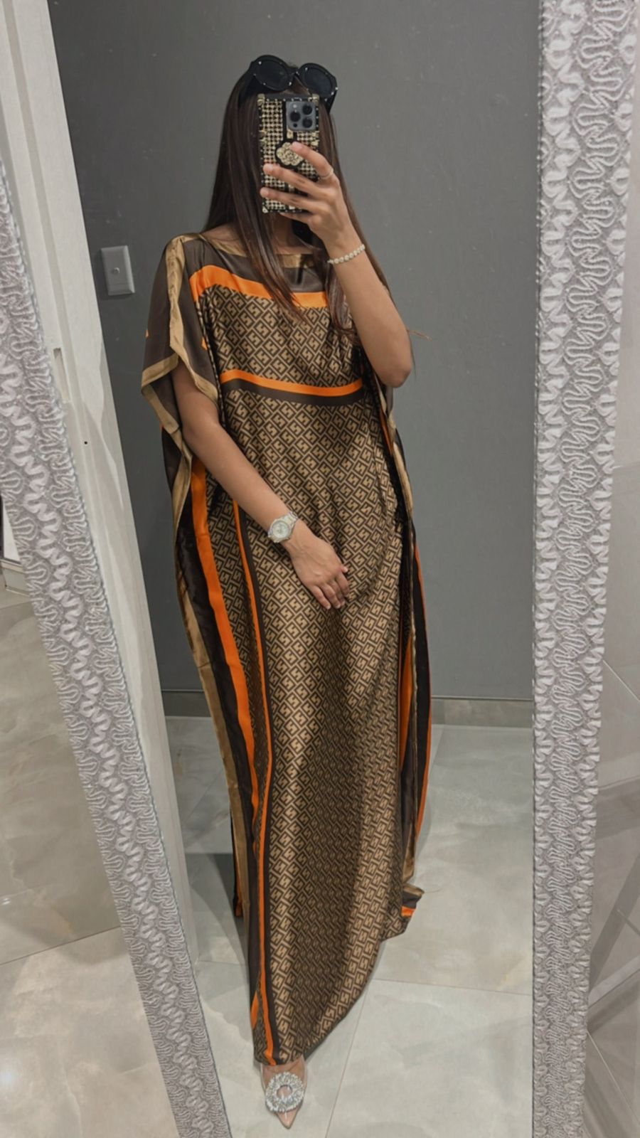 Brown modest kaftan