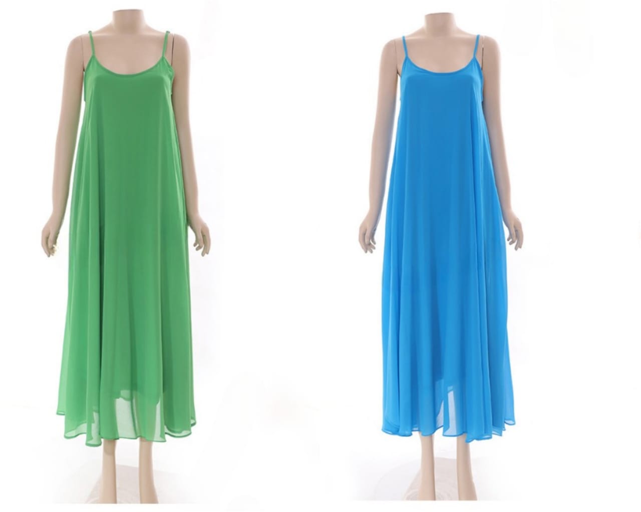 Adjustable strap chiffon dress