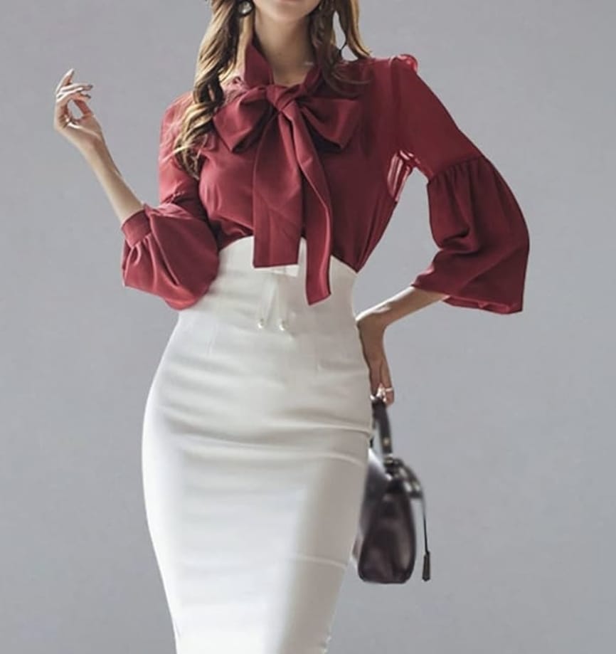 Bow tie blouse