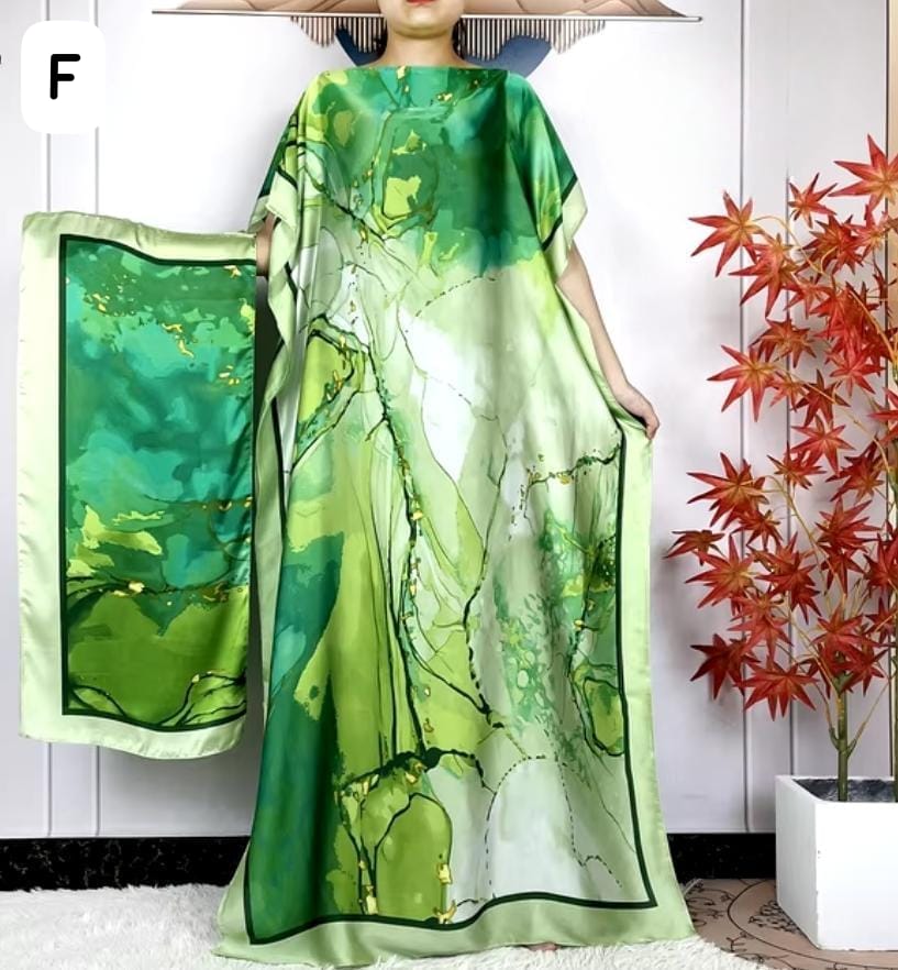 Soft satin kaftan dresses