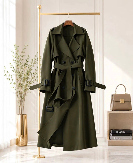long trench coat with belt