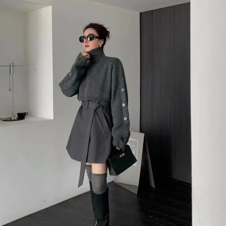 Coat & Mini Jersey set