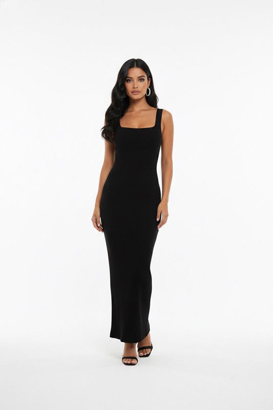 Fine ribbed sleeveless dress