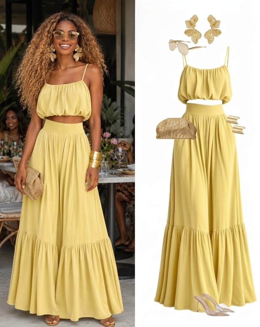 crop top and skirt set