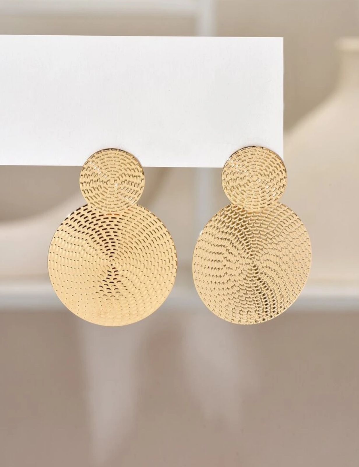 Textured Round Drop Earrings