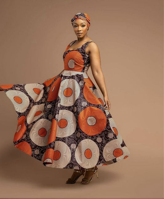 African print maxi dress