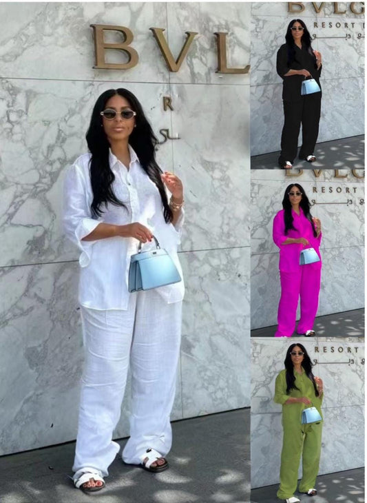 linen feel two piece