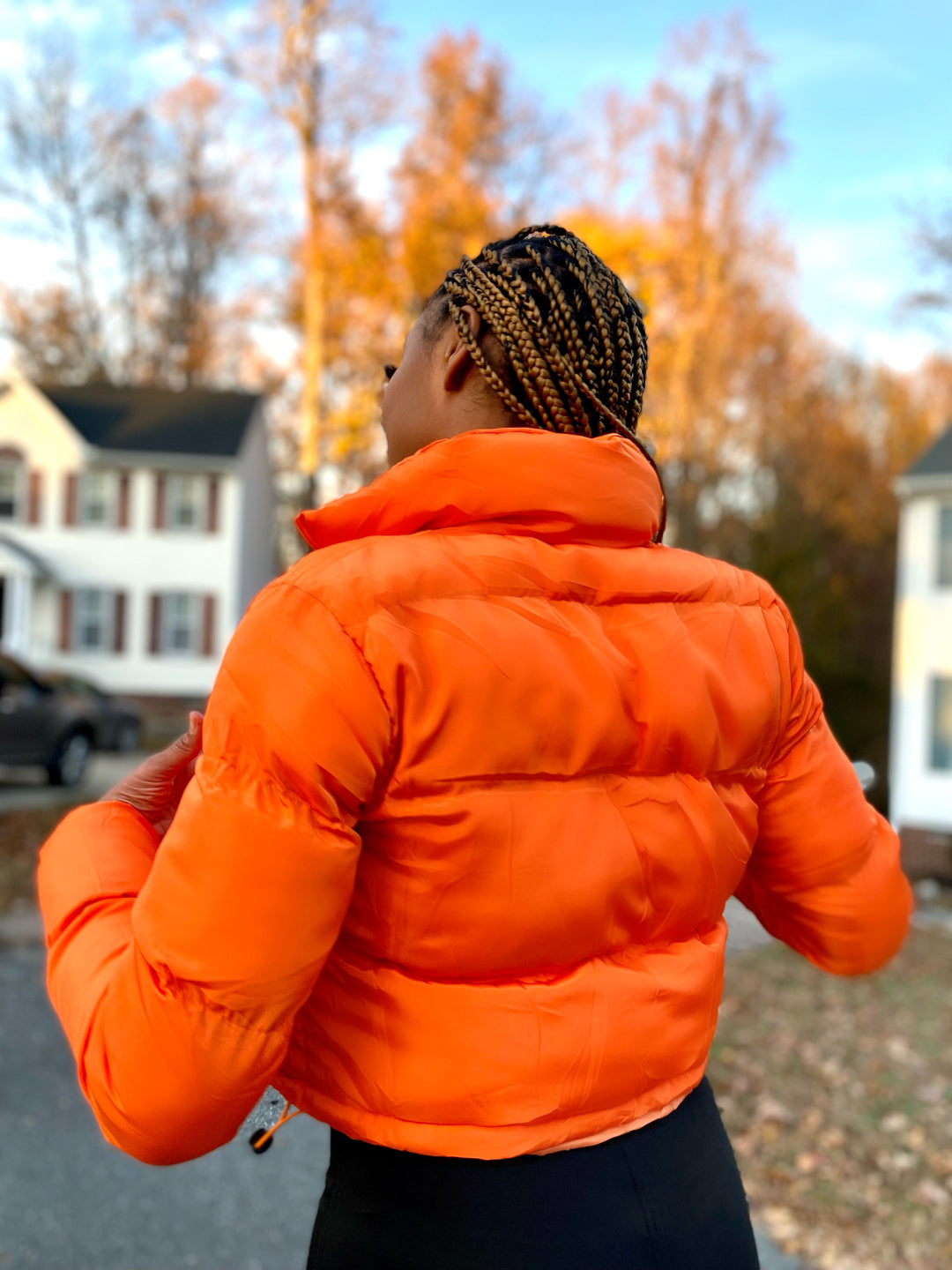 Orange bomber jacket outlet womens