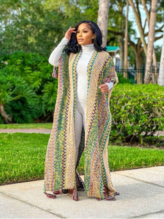 knit full length cardigan