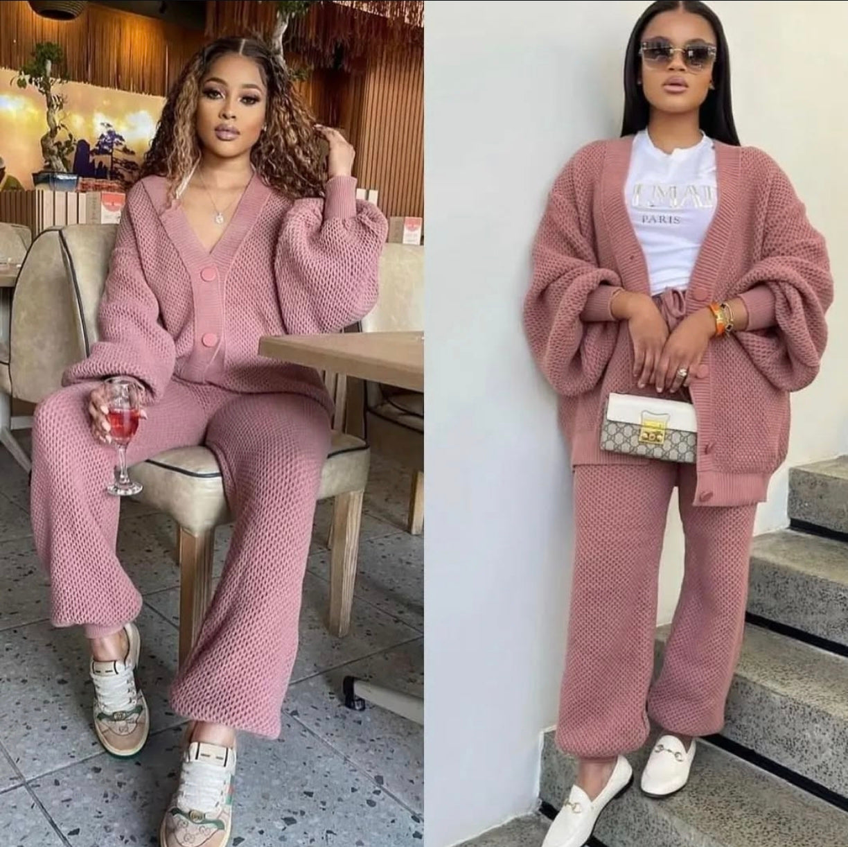 knitted two piece set