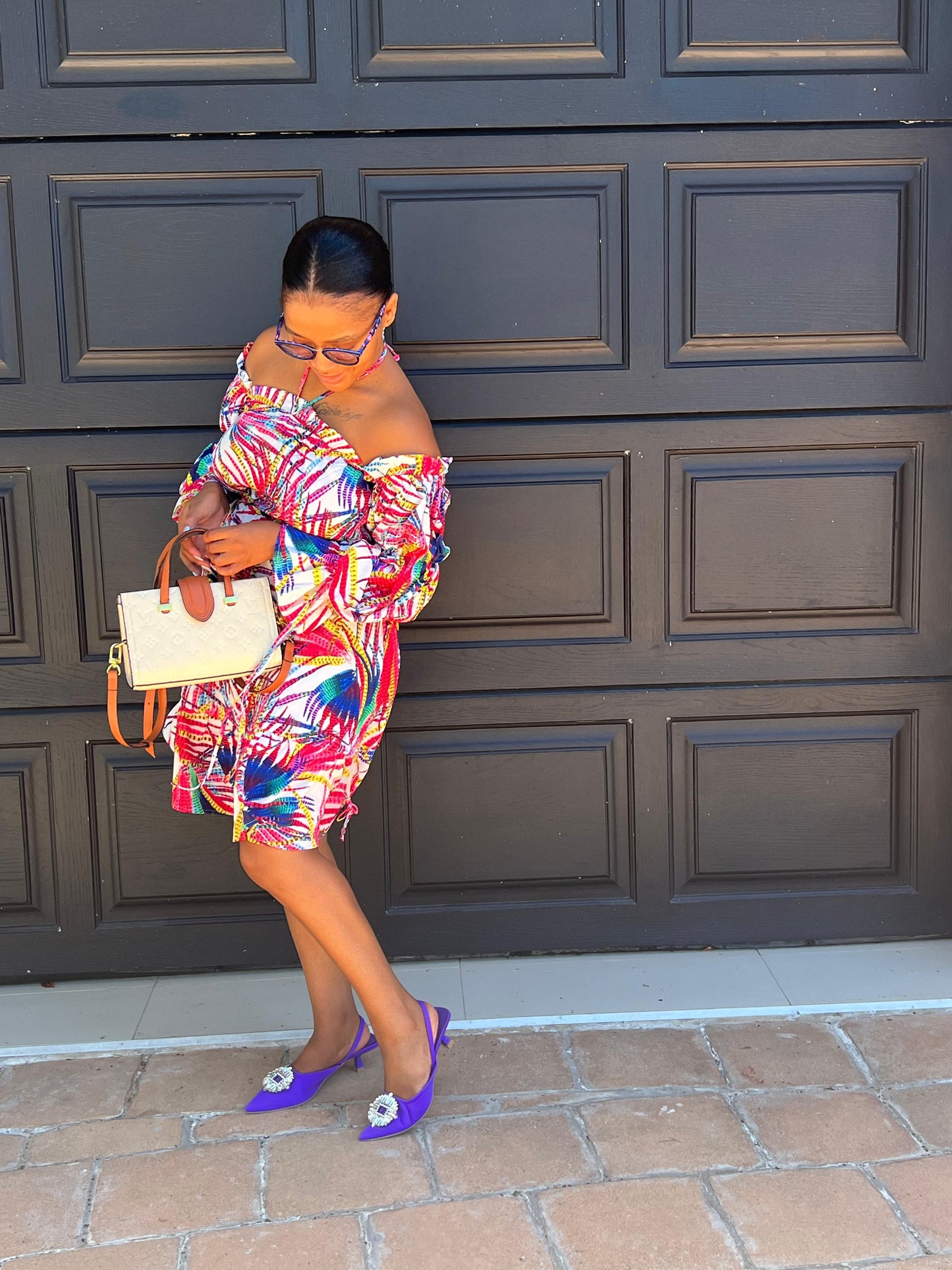 colourful midi dress