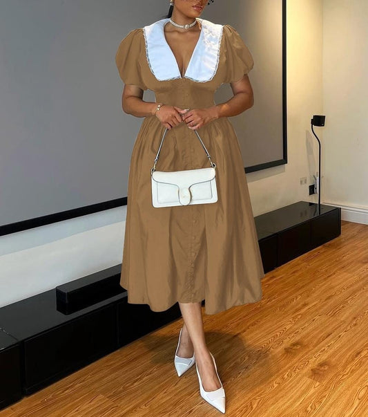 full cover dress with bib style