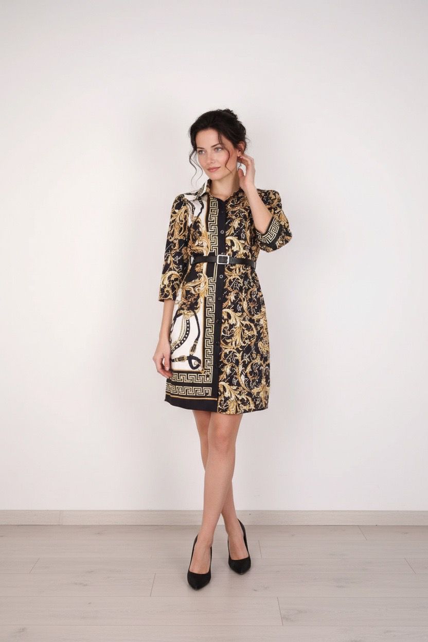 Shirt dress wit with belt