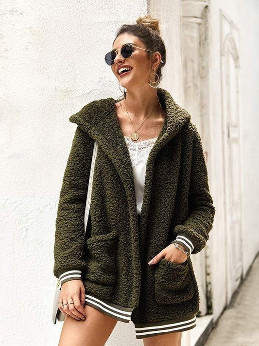 olive teddy bear jacket