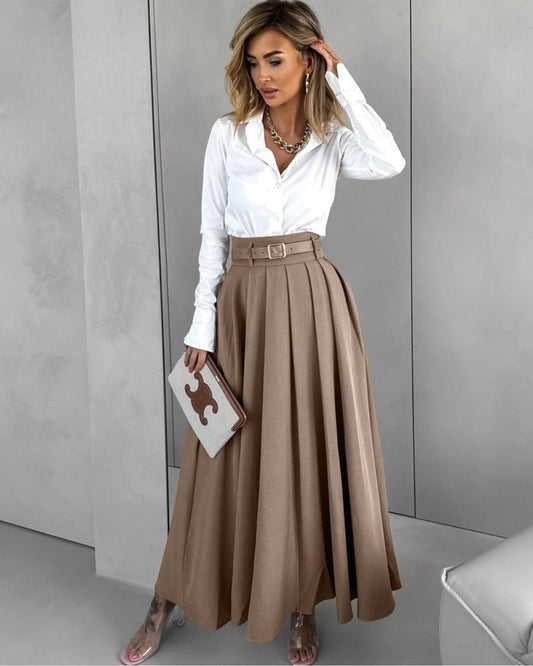 figure hugging skirt and flare bottom