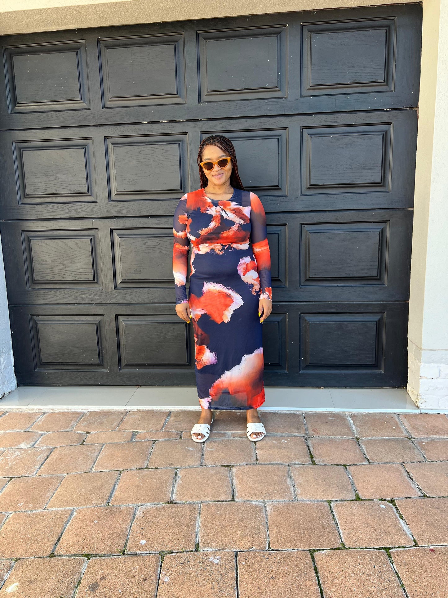 colorful long sleeves dress