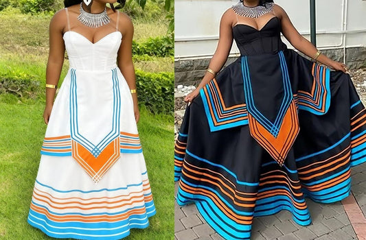 Black traditional maxi dress