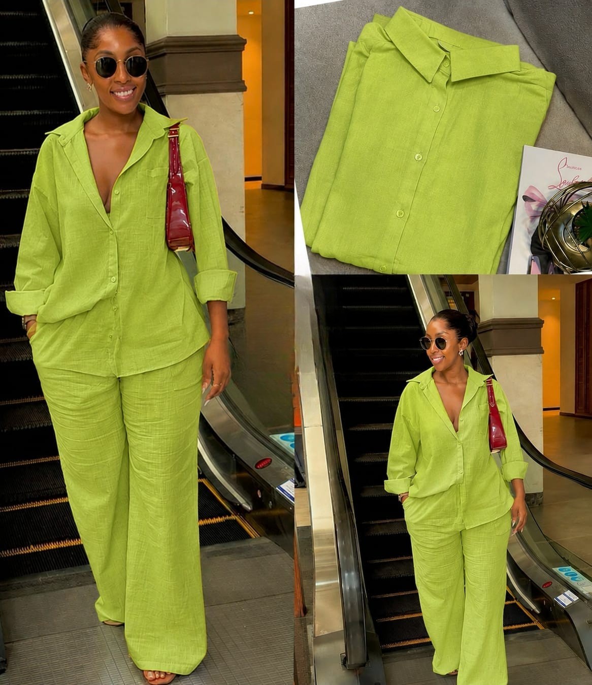 Linen feel two piece set