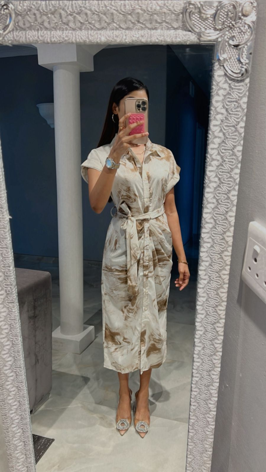 button down paint tinted dress
