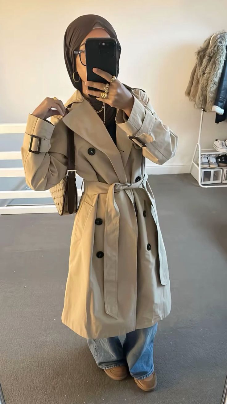 long trench coat with belt