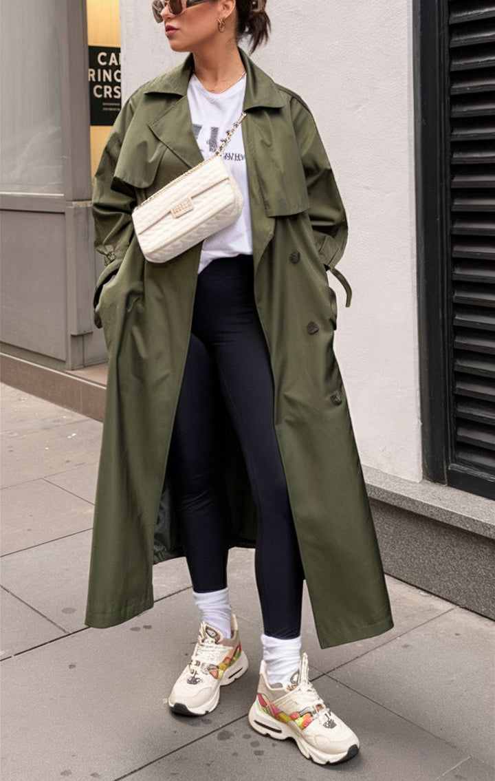 long trench coat with belt