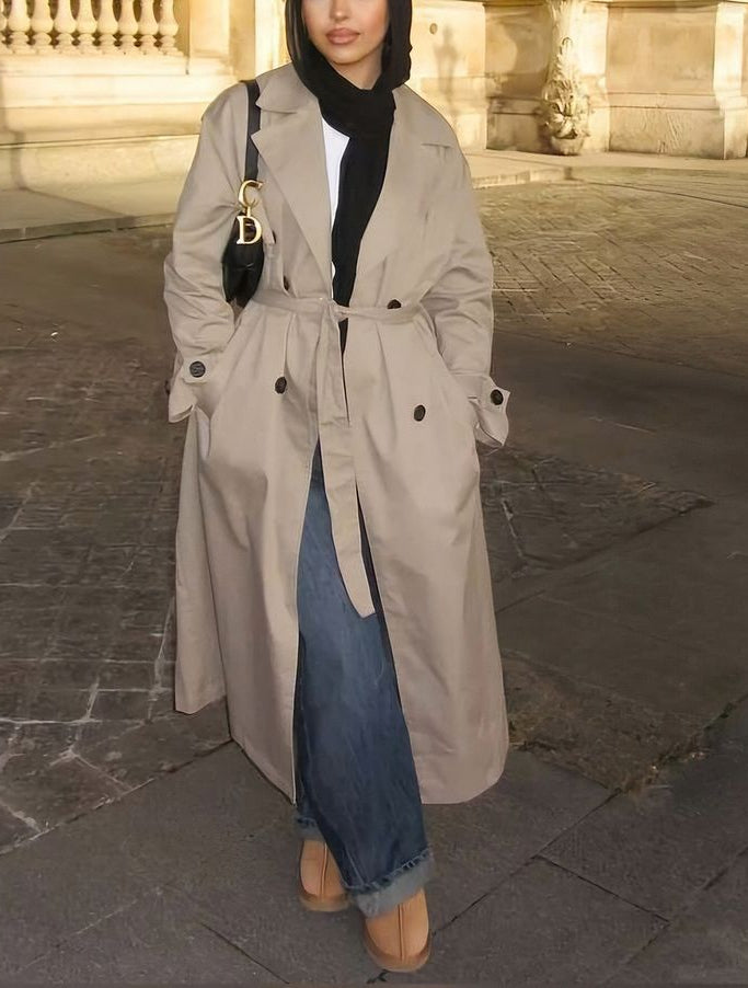 long trench coat with belt
