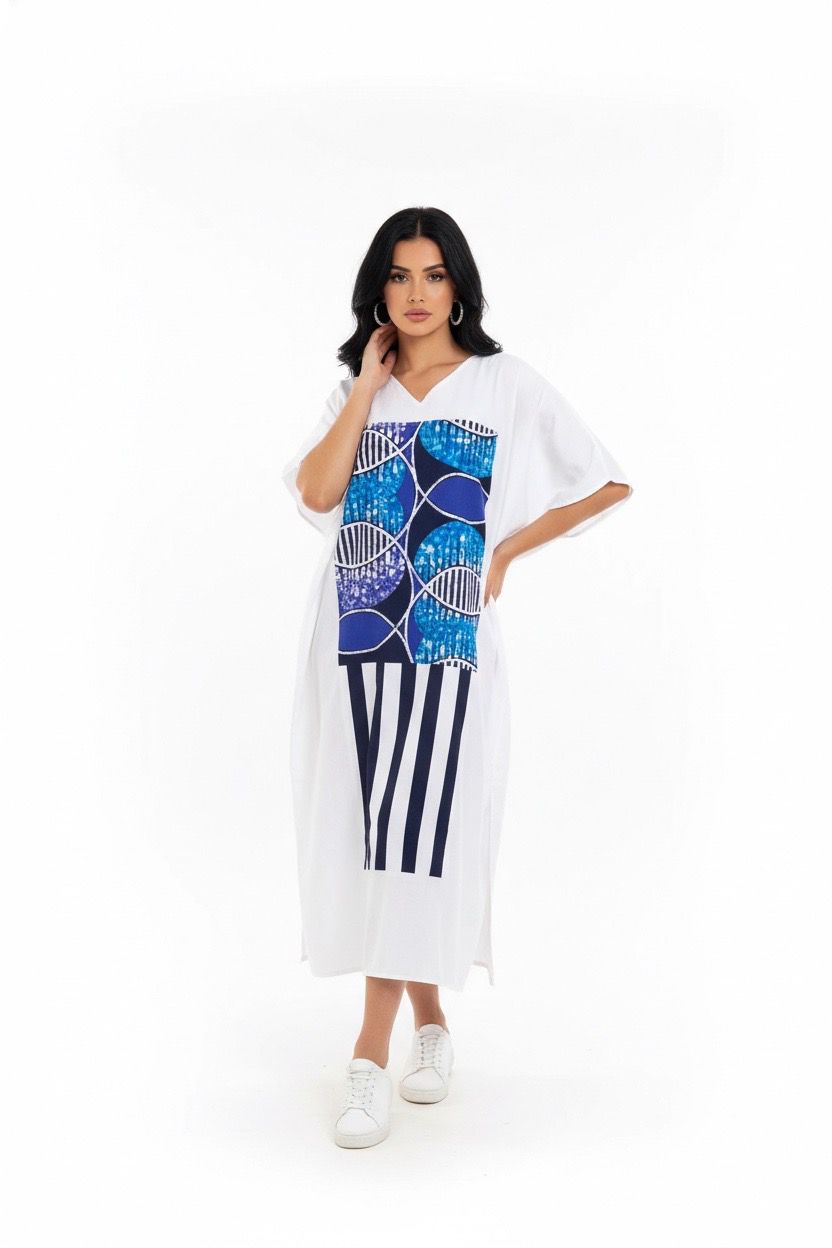 open printed flare shurt dress