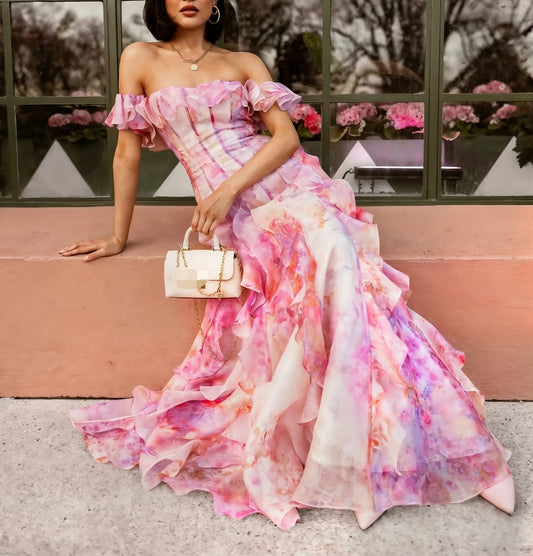 Off shoulder floral dress