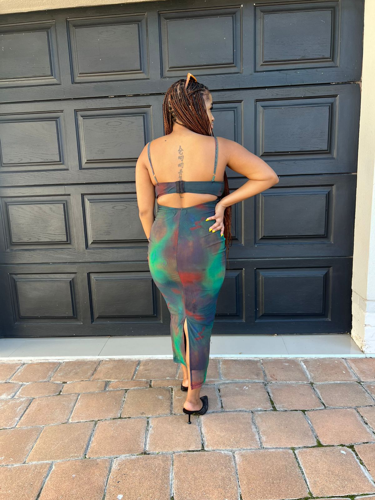open front bodycon dress