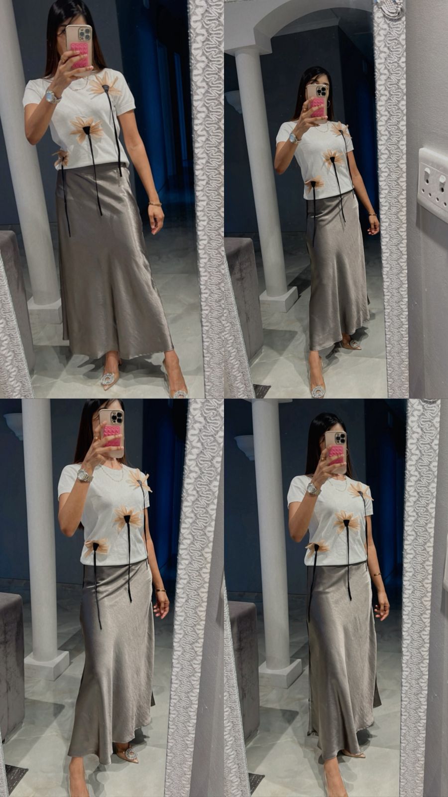 silk full length skirt