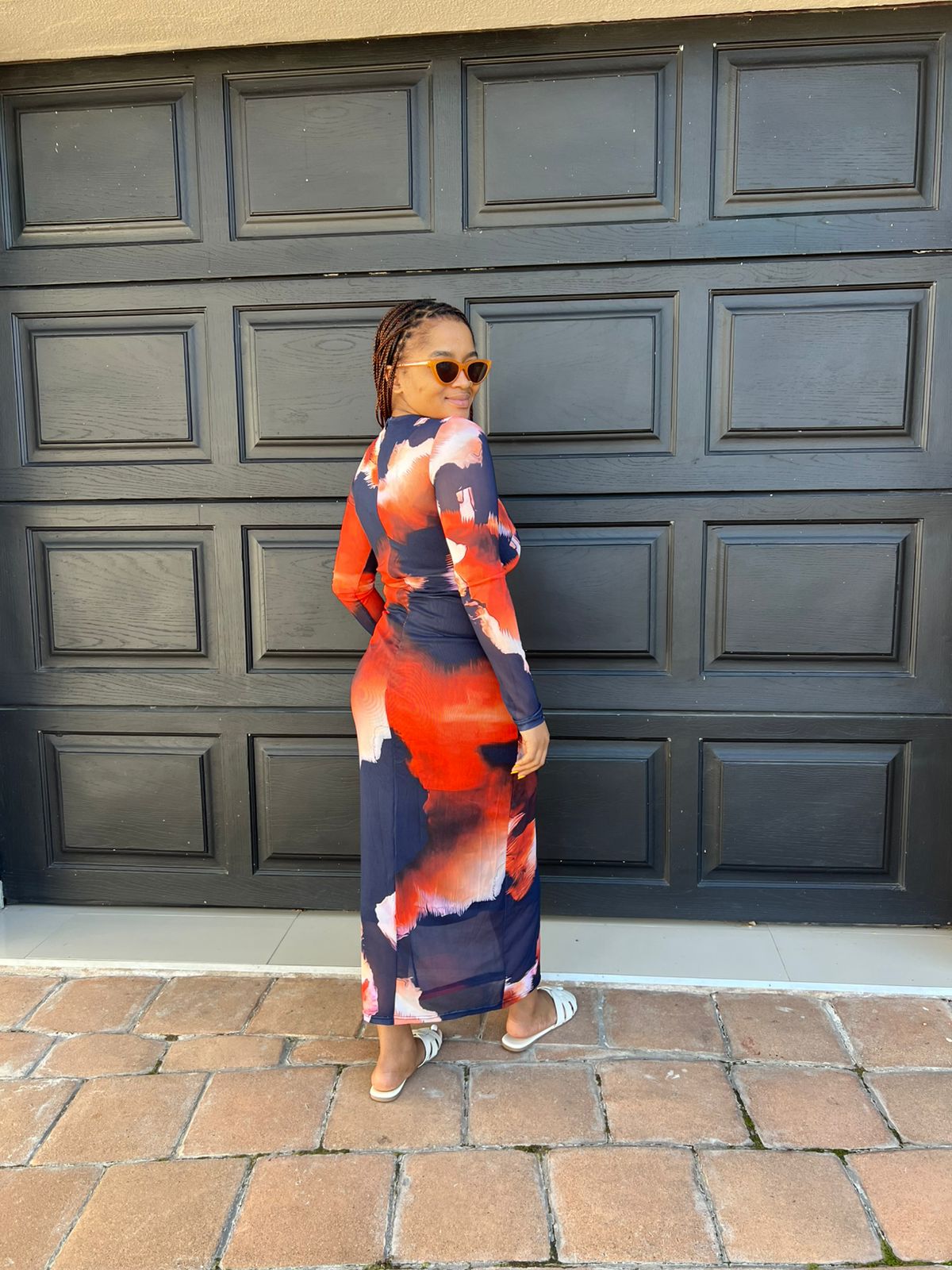 colorful long sleeves dress