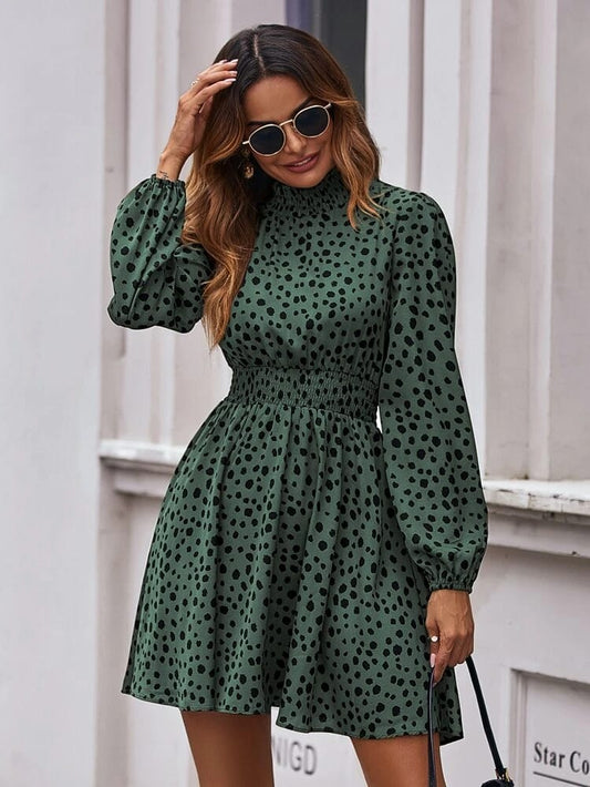 Polka dot midi dress