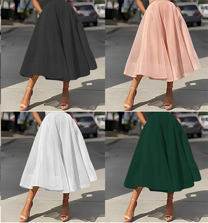 solid colour skirt