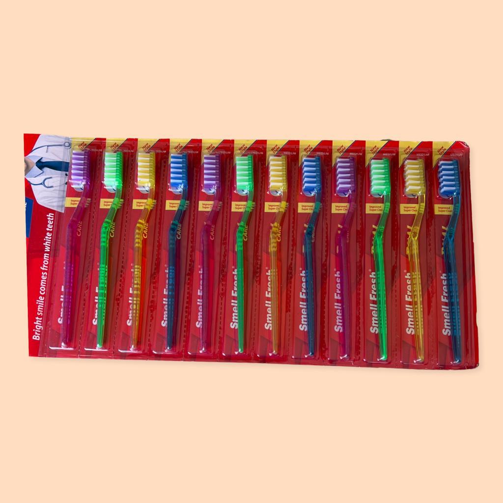 12 pcs plastic tooth brush.