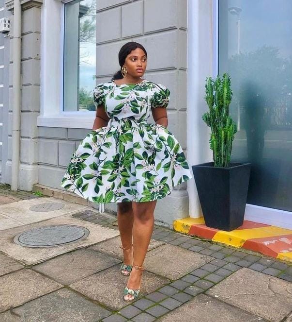 Green Leaf Belted dress