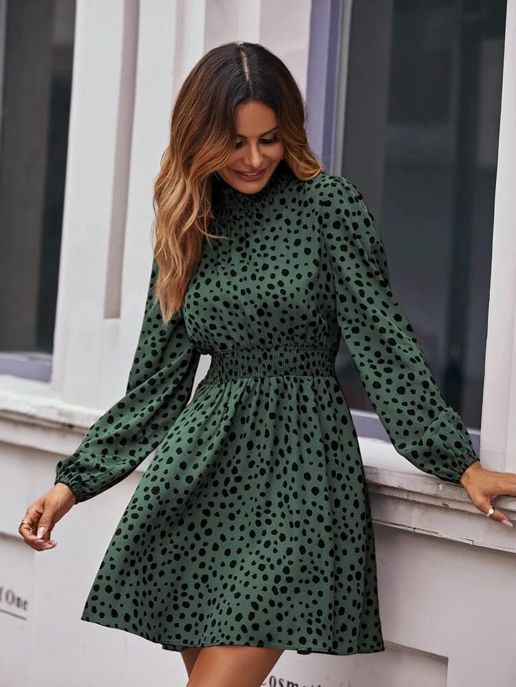 Polka dot midi dress