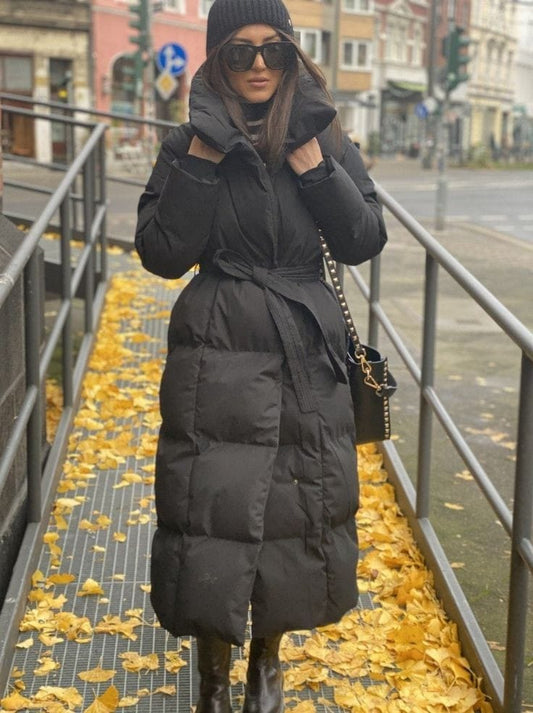 Tie belt coat