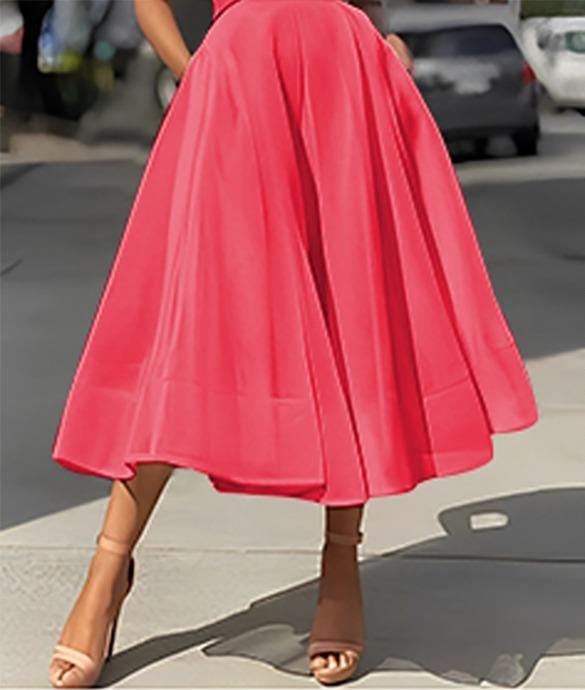 solid colour skirt