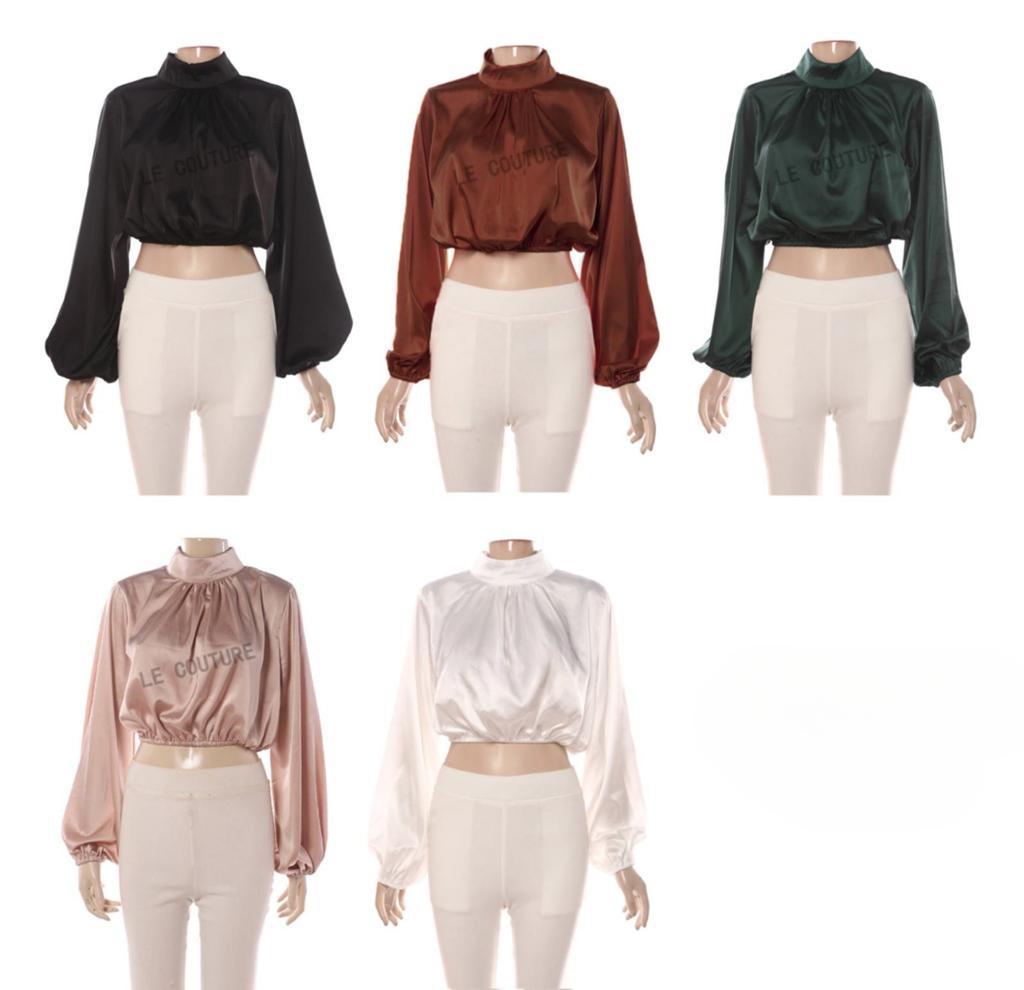 halter neck satin shirts