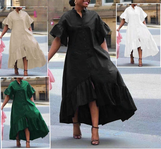 Button down high/low dress