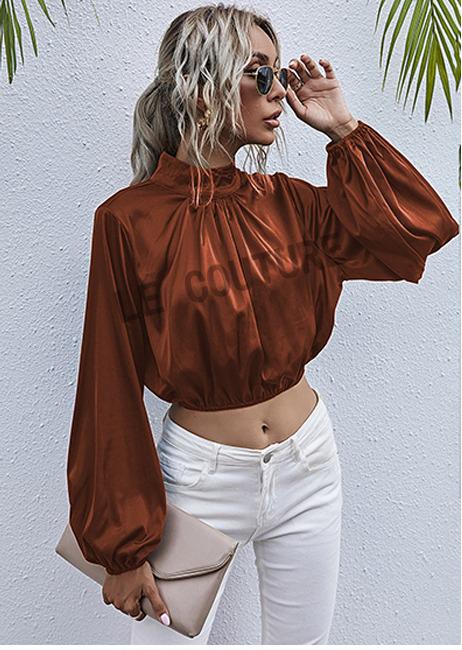 halter neck satin shirts