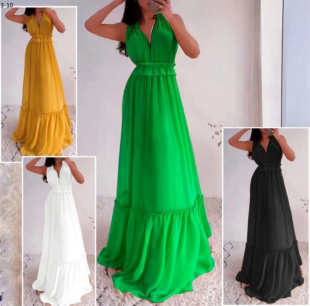 long flowy chiffon dress.