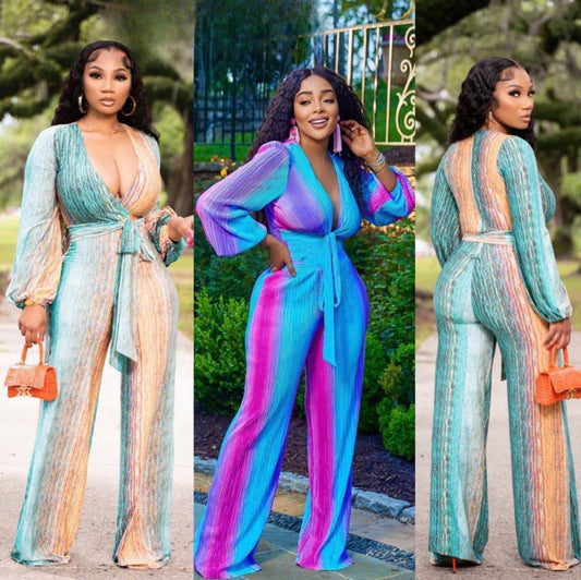 Tie dye jumpsuit.